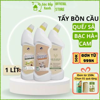 Nước tẩy rửa bồn cầu Ecocare tinh dầu quế, sả chanh, cam bạc hà chà nhà vệ sinh toilet chai 1 Lít