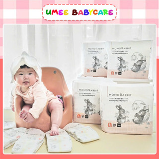 (Thùng 4 bịch) Tã/bỉm dán/quần MOMO RABBIT Hàn Quốc đủ size S36/M32/L30/M30/L28/XL22/XXL18 - Umee Babycare