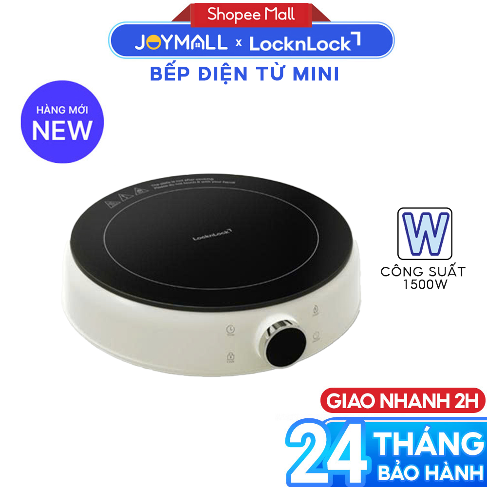 Bếp Điện Từ Mini LocknLock Mini Induction Cooker EJI126IVY 1500W, Hàng Chính Hãng - JoyMall