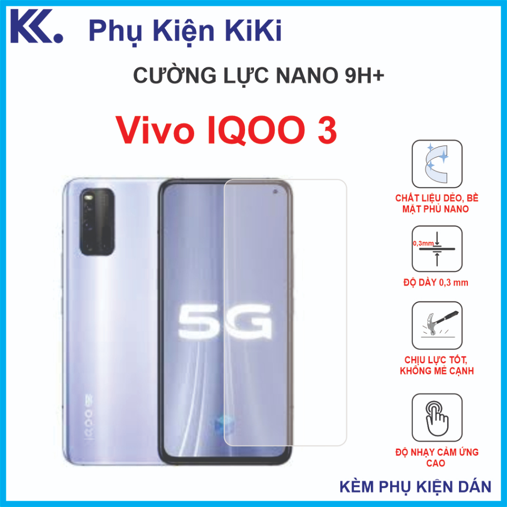 Dán cường lực Vivo IQOO NEO 3 ,  cường lực nano dẻo 9H+