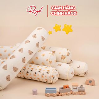 Gối ôm cho bé Royal chất liệu vải muslin cao cấp, thiết kế tinh tế, có che đầu khóa