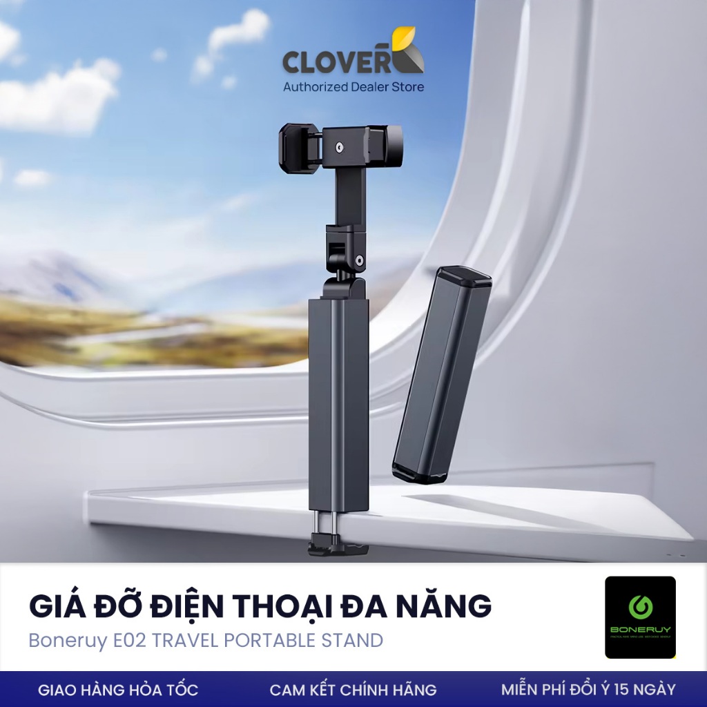 Giá Đỡ Điện Thoại Boneruy E02 - Xoay 360 Độ Gập Gọn - Dành Cho iPhone/Android - CloverB