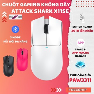  Chuột Gaming Không Dây Mincom  Attack Shark X11SE - Siêu Nhẹ 59g PAW3311 Pin 65 Giờ DPI 22.000 