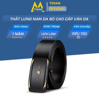 Thắt lưng nam da cao cấp dây nịt bản nhỏ vân đẹp đầu khóa kim loại tự động bảo hành 1 năm TL51 TIMAN
