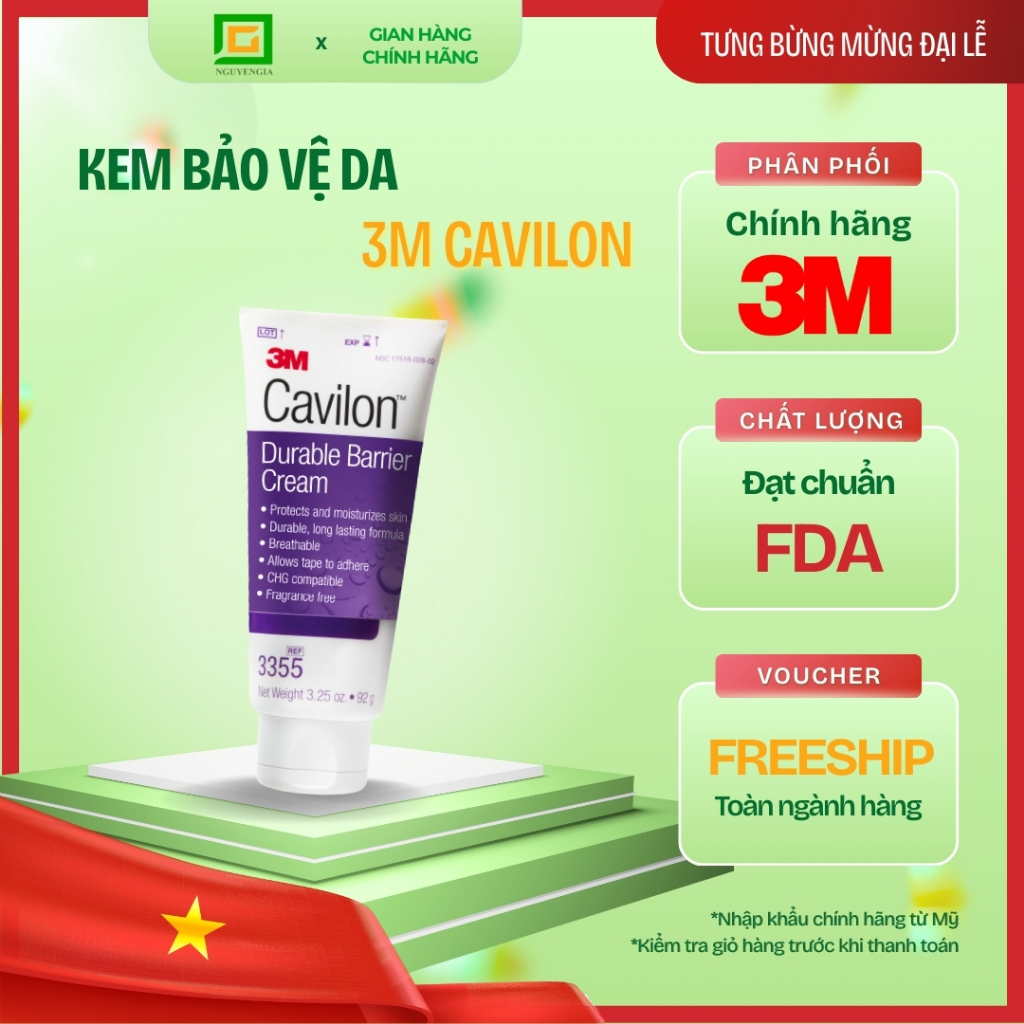 Kem chống hăm loét Cavilon 3M 92g ngừa viêm da kích ứng da cho người lớn tuổi, trẻ em, người dùng tã