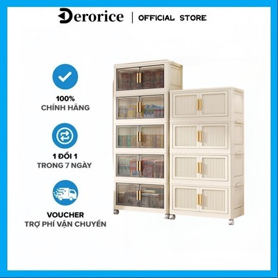 [Rộng 78cm] Tủ gấp đa năng, không cần lắp ráp - két nhựa di động chống ẩm cho phòng khách và phòng ngủ