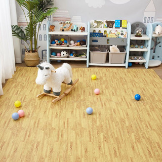 Thảm Xốp Ghép EVA vân gỗ tấm lót sàn 60cmx60cm có viền cho bé chống trượt