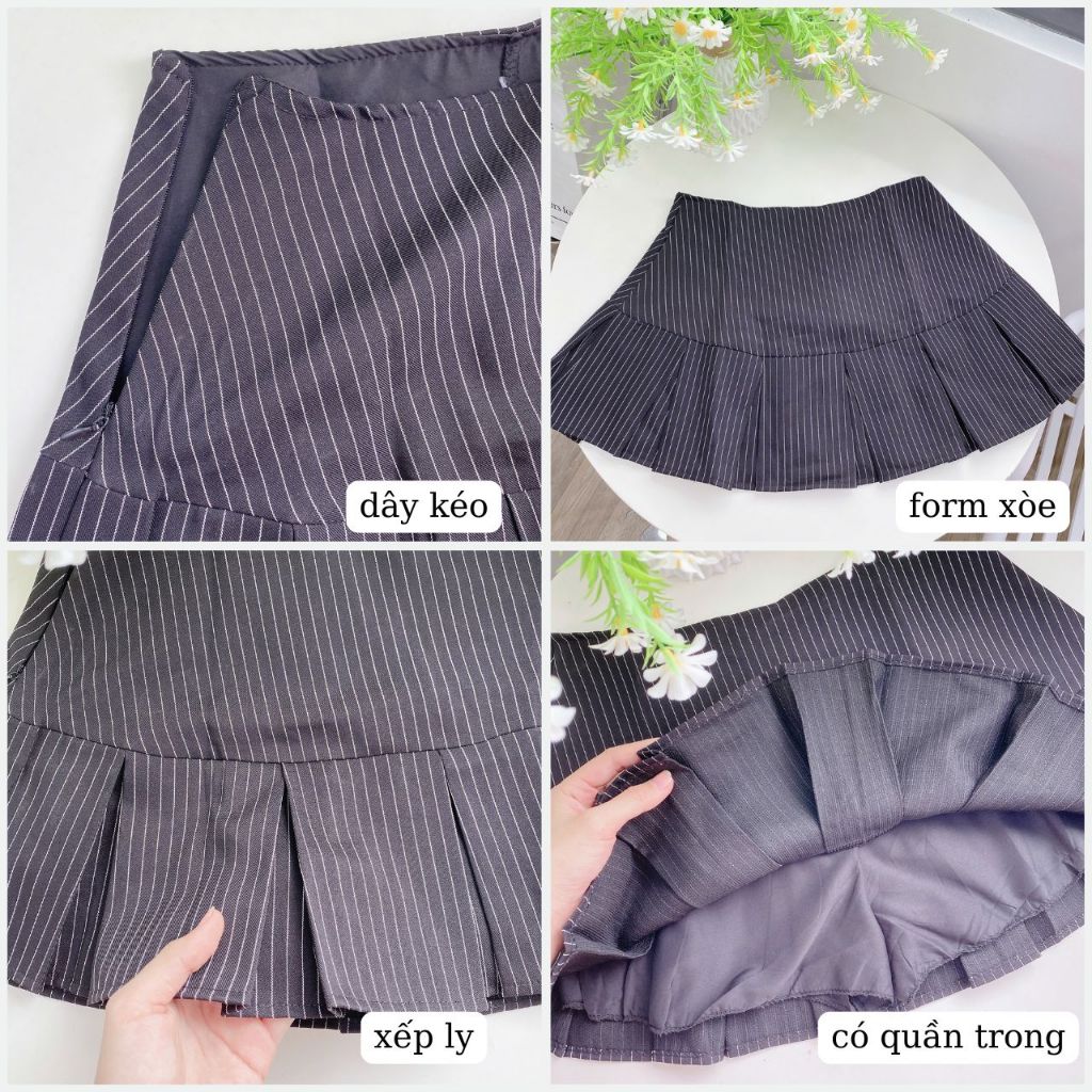 Chân Váy Kẻ Đen Xếp Ly Dáng Ngắn Form Xoè Có Size Siêu Xinh, Labibi | BigBuy360 - bigbuy360.vn