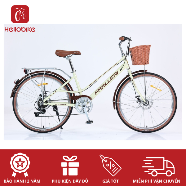 XE ĐẠP NỮ FC268 – Thiết kế thanh lịch, vận hành mượt mà, phanh đĩa an toàn, Tình Trạng 98%, Xước Nhẹ