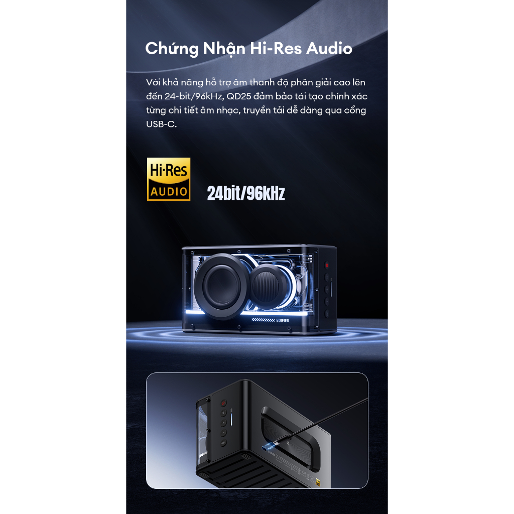 Loa Máy Tính Bluetooth EDIFIER QD25 | Công Suất 24W | Sử Dụng Đến 15H | Hi-Res Audio | Bảo Hành 15 Tháng | BigBuy360 - bigbuy360.vn