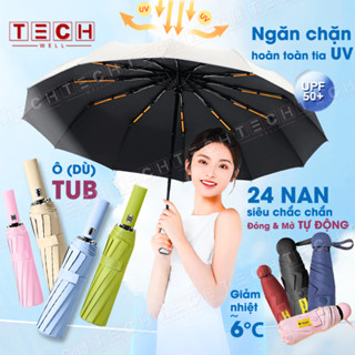 Ô Dù che mưa nắng gấp gọn 24 nan chắc chắn, ô dù mini chống tia UV, chống thấm, dù cỡ lớn cho xe hơi
