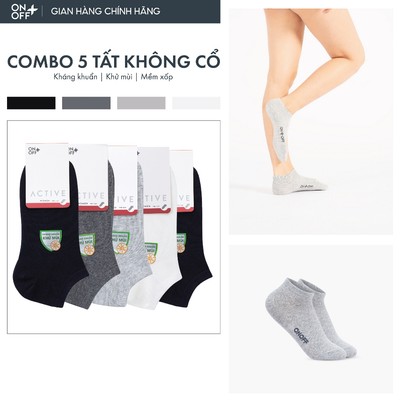 Combo 5 tất vớ nữ không cổ Cotton công nghệ ULTRA FRESH kháng khuẩn khử mùi - ONOFF 16AP24A145