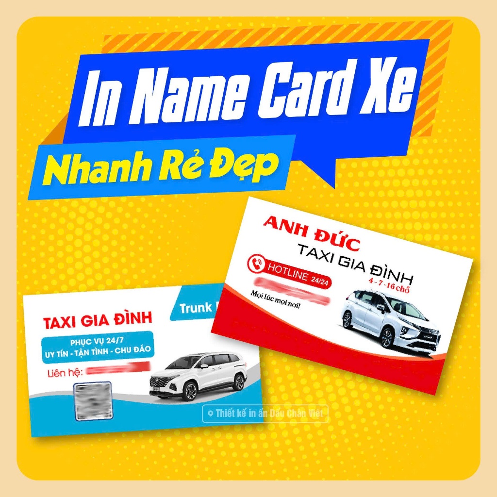 In Danh Thiếp Card Visit Name Card TAXI Xe Gia Đình, Name Card Taxi, Danh Thiếp Xe Gia Đình incucre