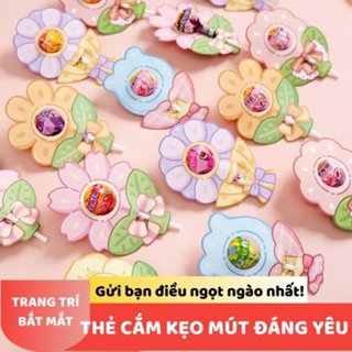 Giấy Bọc Kẹo Hình Hoa - Thẻ Bọc Kẹo Mút Xinh Xắn, Thẻ Cài Kẹo Bọc Quà Tặng DIY