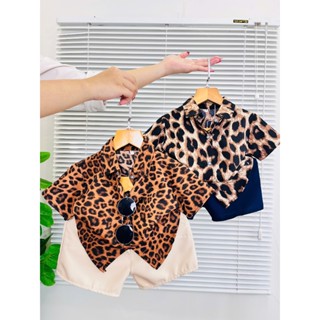  Bộ quần áo áo sơ mi lụa cho bé trai BEO  họa tiết đáng yêu  cá tính size 10kg đến 30kg 