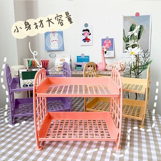 Combo 2 kệ nhựa 2 tầng để bàn nhiều màu - Kệ nhựa sắp xếp nhỏ gọn y hình