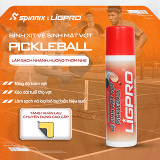 Chai xịt vệ sinh vợt pickleball bọt tuyết nano bạc Ligpro làm sạch và chống trầy xước mặt vợt