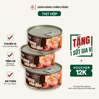Combo 3 Thịt Heo Quay Kho Tàu Hộp 180 Gram THẾ GIỚI SỐT Đồ Ăn Liền Thịt Hộp Tiện Lợi Chuẩn Vị Việt