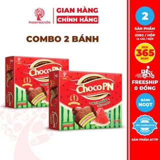  Combo 2 Hộp Bánh phủ Socola Choco PN Phạm Nguyên Dưa Hấu 238g | Đồ ăn vặt 