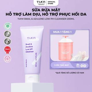 Sữa Rửa Mặt Dịch Lọc Ốc Sên Làm Dịu Và Phục Hồi Dành Cho Da Nhạy Cảm TIA’M Snail & Azulene Low pH Cleanser