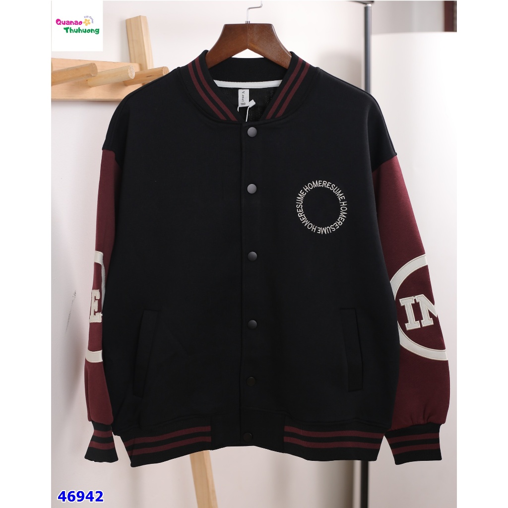 ( Có 2 màu: xám - đen) Khoác bomber V.1 tay đỏ