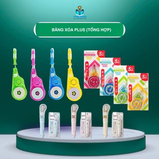 Bút xóa kéo, bút băng xóa chính hãng PLUS xóa sạch, bám tốt, nhiều màu (Tổng hợp)