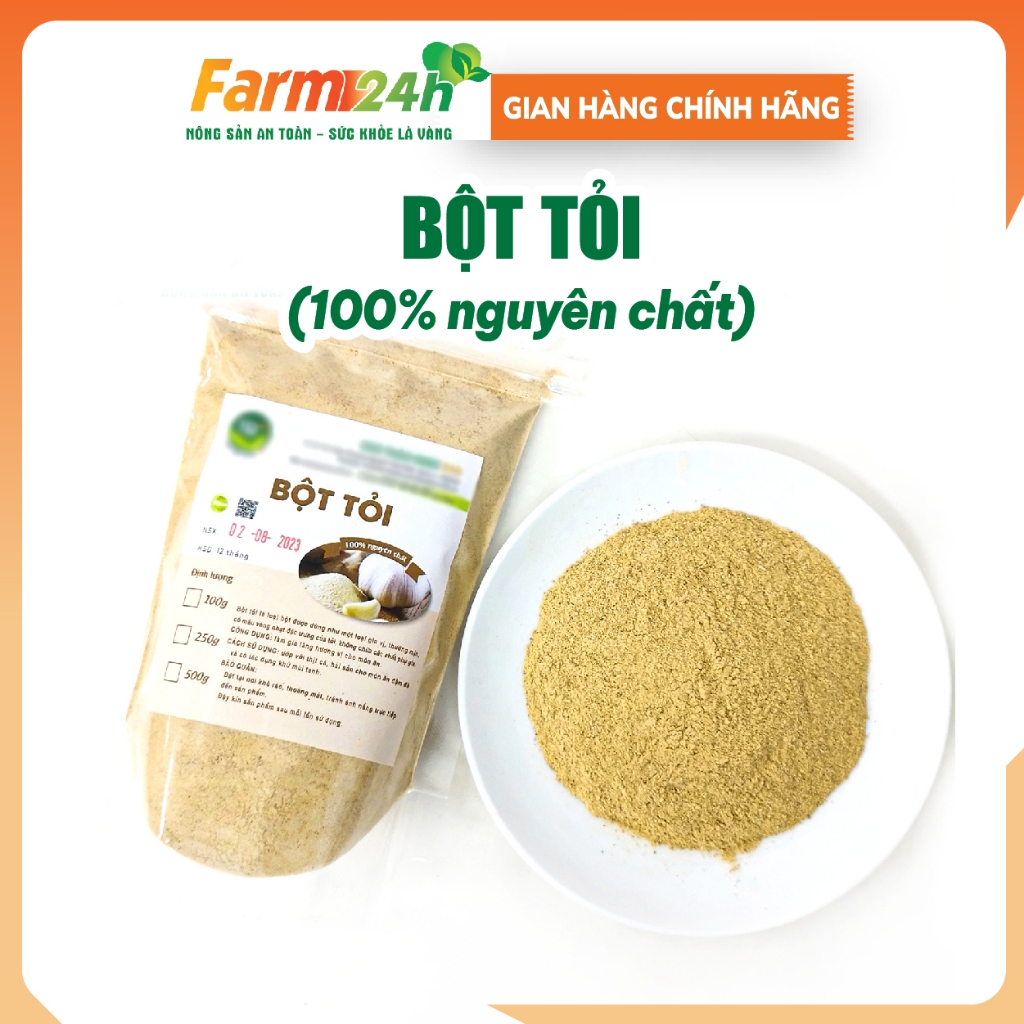 Bột tỏi nguyên chất 100% thiên nhiên, gia vị cho các món ăn thêm thơm ngon, dễ bảo quản, dễ sử dụng | Farm24h