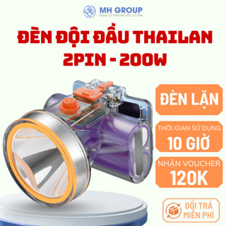 Đèn Pin Đội Đầu Thái Lan MH GROUP 2 Pin 200W Trong Suốt Siêu Sáng Chống Nước, Đi Rừng, Lặn, Mưa