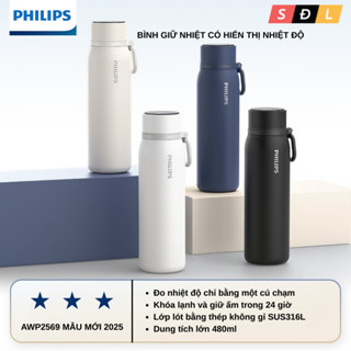  Bình giữ nhiệt 480mL có hiển thị nhiệt độ thông minh Philips AWP2569 có móc kèm lõi lọc trà 