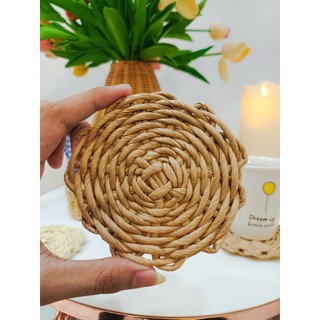Thảm lót ly 10cm đan lục bình, cói,...