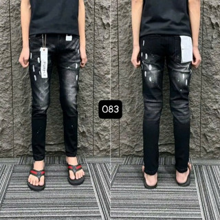 Quần jean nam PURPLE phối Họa tiết nhiều màu không rách gối chất bò cao cấp co dãn Nhẹ from đẹp