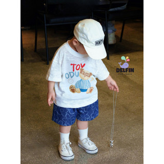  Áo thun bé trai Ngắn tay thun giấy xược mặc mát Delfinkids áo ngắn tay bé thun giấy từ 10-30kg 