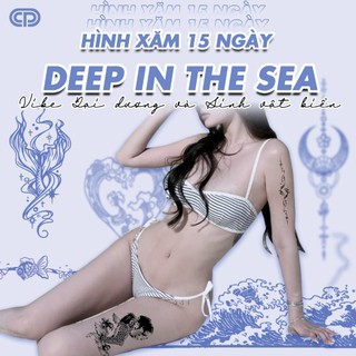 [BIỂN NHỆT ĐỚI] Hình xăm dán tạm thời - giữ được tới 15 ngày NHIỆT ĐỚI, BIỂN, CÁ, VỎ SÒ, THỦY, NƯỚC - SEA1