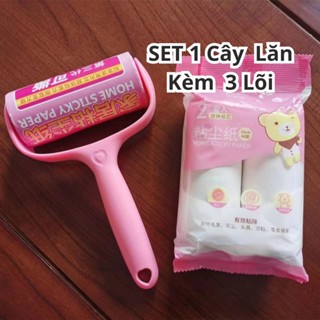  SET Cây lăn bụi + 3 Lõi đa năng  dùng lăn quần áo ghế sofa lông thú cưng và vệ sinh nhà cửa 