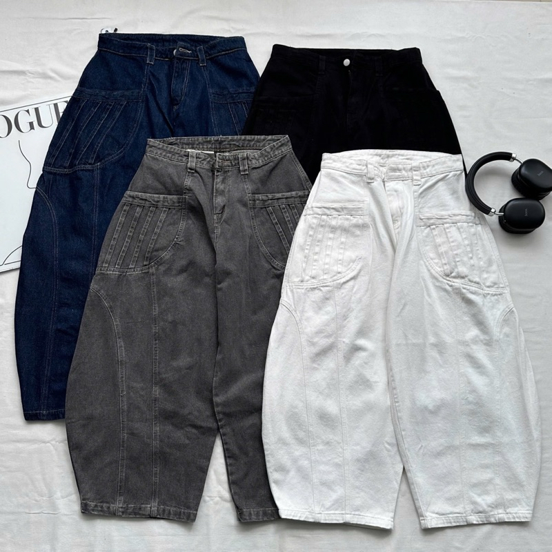 GARY DENIM PANTS - Quần Jeans Trơn Ống Cong vải washed màu ĐEN/TRẮNG/XÁM form Unisex nam nữ - Quần bò Jaystoree | BigBuy360 - bigbuy360.vn