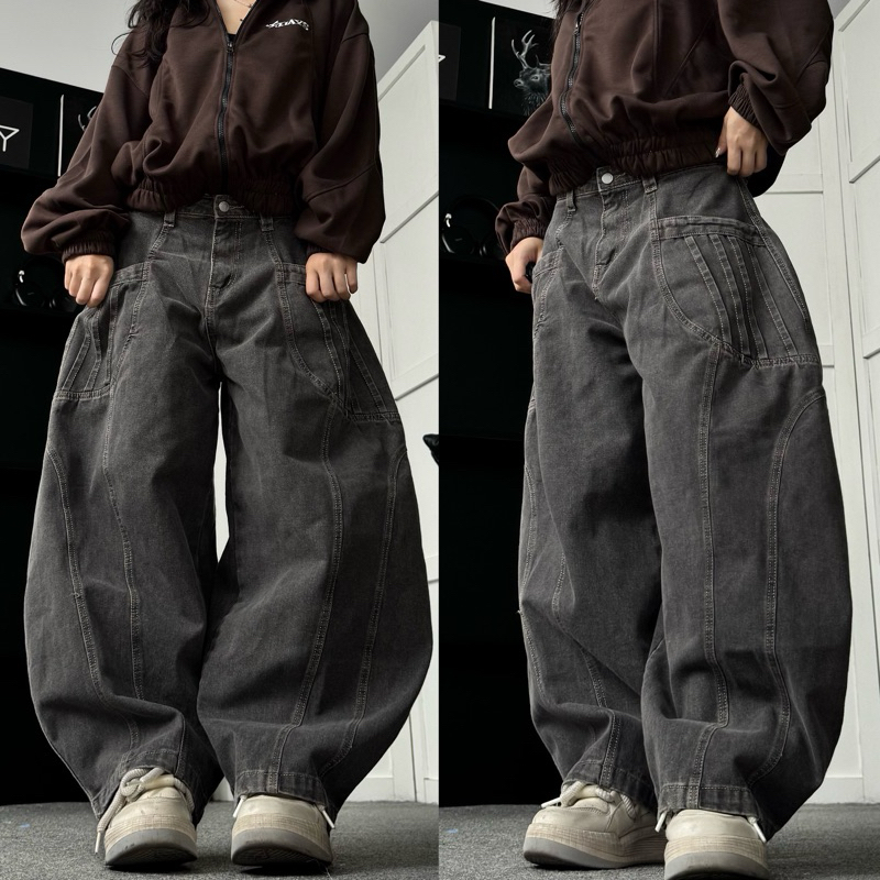 GARY DENIM PANTS - Quần Jeans Trơn Ống Cong vải washed màu ĐEN/TRẮNG/XÁM form Unisex nam nữ - Quần bò Jaystoree | BigBuy360 - bigbuy360.vn