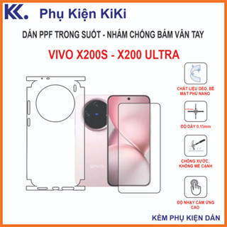 Miếng dán Ppf Vivo x200s / x200 ultra Dán PPf full màn hình , dán lưng có viền