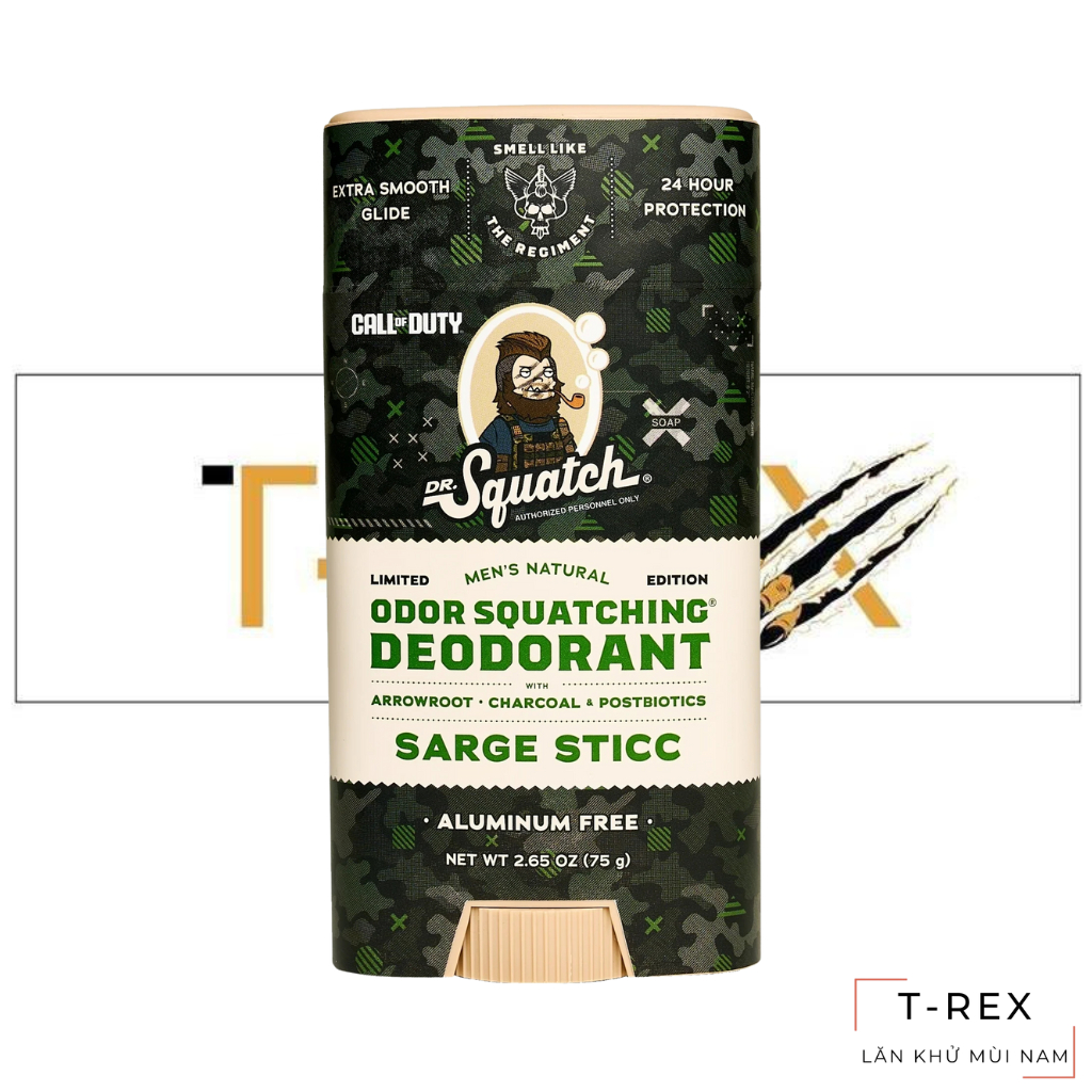 Lăn Khử Mùi Dr. Squatch Call of Duty Limited Edition Sarge Sticc Aluminum Free Deodorant 75Gr