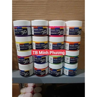 Mầu Acrylic 100ml, Mầu 3D 100ml ( Bộ 16 mầu đầy đủ)