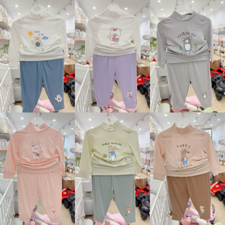   Nhùn nhùn Bộ quần áo dài tay cổ 3cm DOKMA size 6 tháng đến 3 tuổi 
