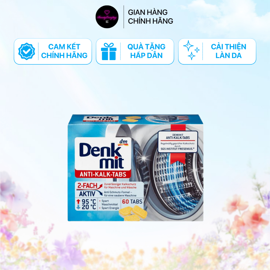 Viên tẩy lồng máy giặt DENKMIT - viên làm sạch lồng giặt cửa trên và cửa dưới - chính hãng Đức | BEAUTYEVERYDAY