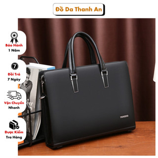 Cặp Da Nam, Cặp Công Sở Nam Nữ GORCHIS Chất Liệu Da PU Cao Cấp Đựng Lap 14inch Size 38x28x7cm CD080