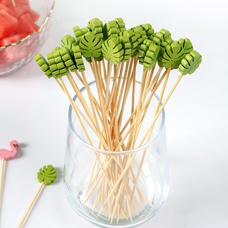 Set 100 que xiên tre decor trang trí - LÁ TRÒN ( DANANGBAKINGTOOL 3500.038)