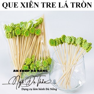 Set 100 que xiên tre decor trang trí - LÁ TRÒN ( DANANGBAKINGTOOL 3500.038)