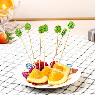 Set 100 que xiên tre decor trang trí - LÁ TRÒN ( DANANGBAKINGTOOL 3500.038)