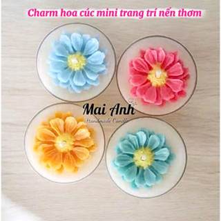 100g charm hoa sáp thơm, topping hoa cúc mini 3cm dùng trang trí nến thơm