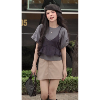 [SMOR.VN] Set áo rời kiểu nữ:  áo  tay bồng và hai dây INS