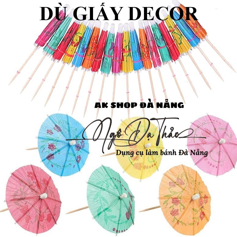 AKSHOPDANANG 3500.049 - Set 50 dù giấy trang trí coctail
