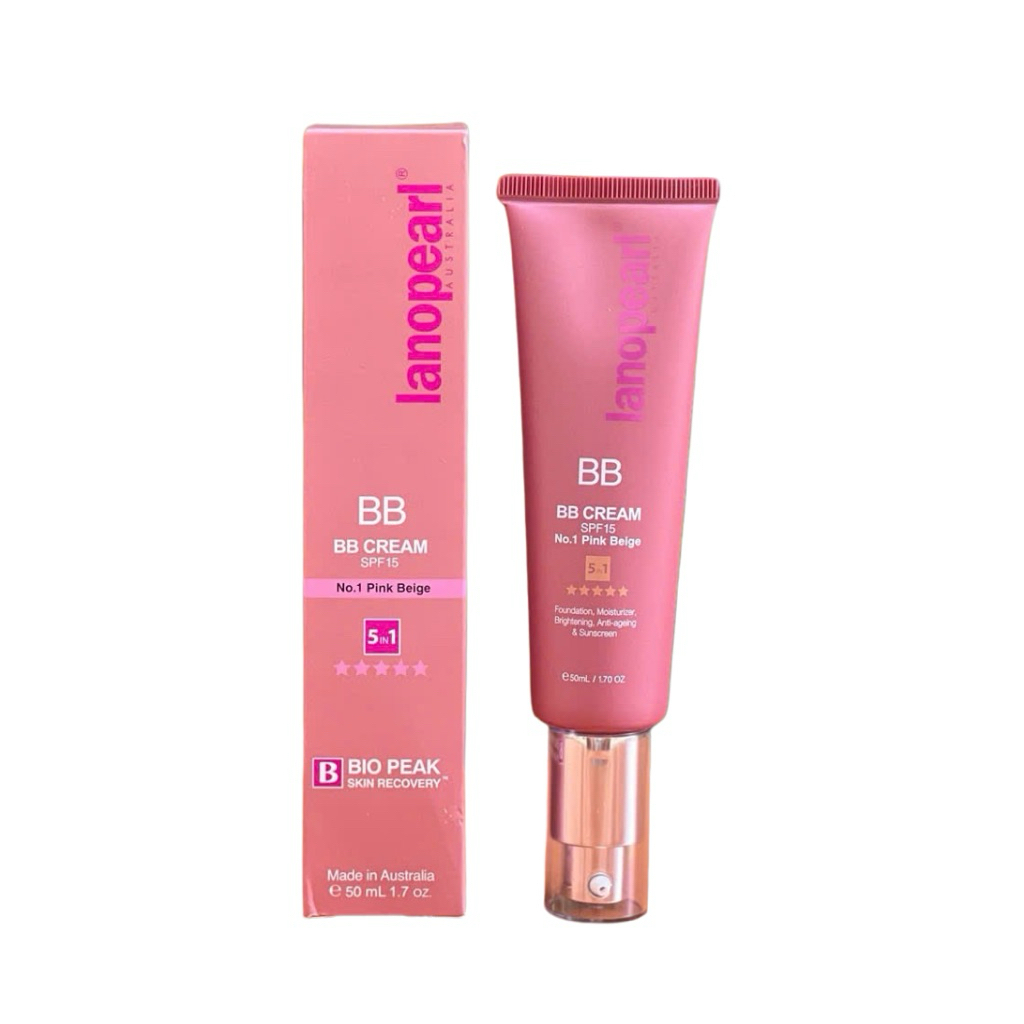 Kem che khuyết điểm Lanopearl BB Cream SPF 15 50mL - Kem nền 5in1, Giữ Ẩm, Trắng Da, Chống Lão Hoá, 