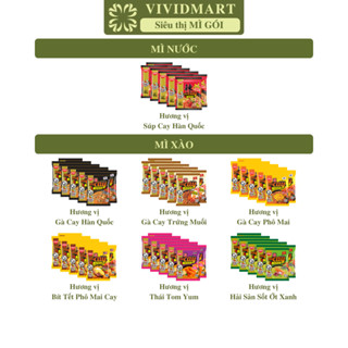   SET 10 GÓI  - NISSIN - Mì cay Nissin 7 vị: Súp cay Gà cay Gà phô mai Gà trứng muối Thái Tomyum Bít tết Hải sản 